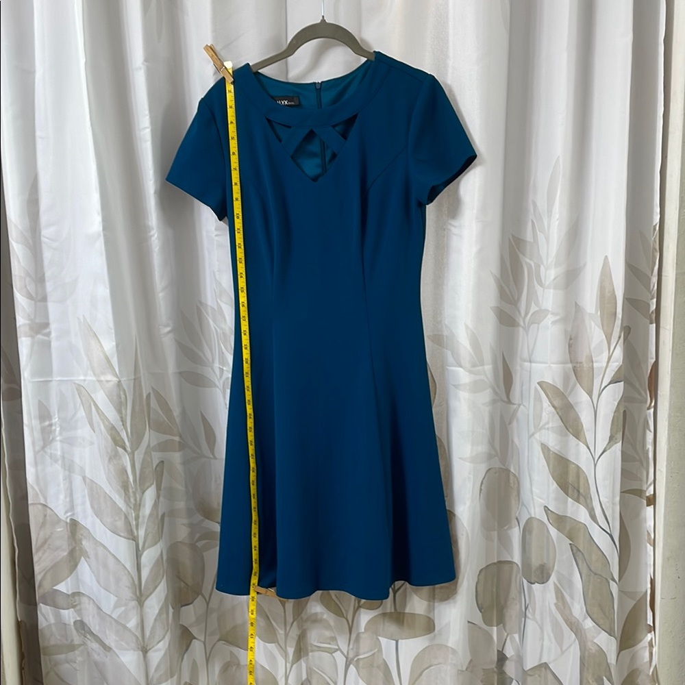 Alyx Blue A-Line Mini Dress Crew Neck Short Sleeve